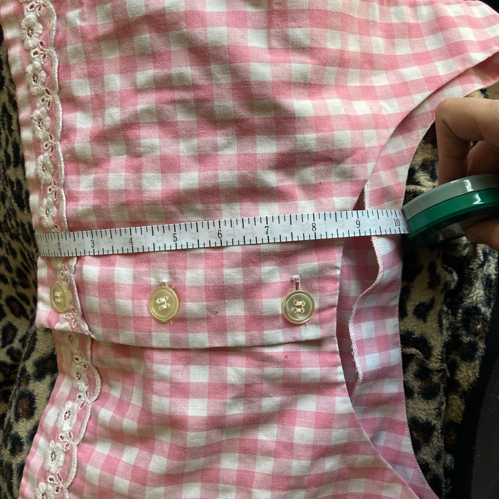 Vintage pink cotton gingham halter top small - Picture 7 of 8
